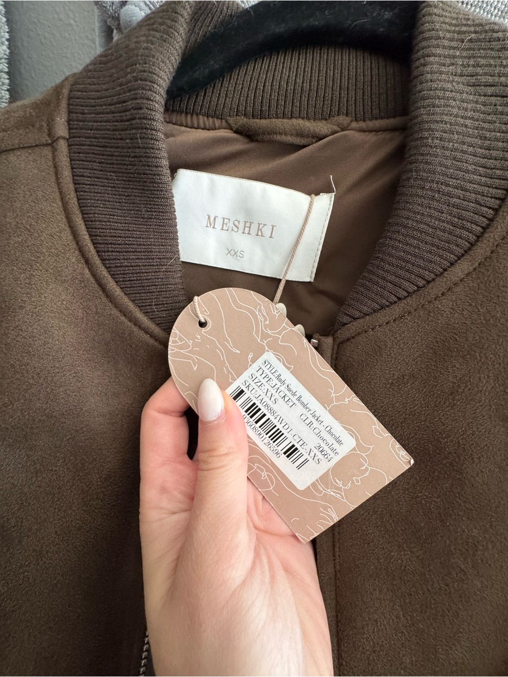 NWT Meshki Brown Suede Bomber Jacket - Picture 2 of 2